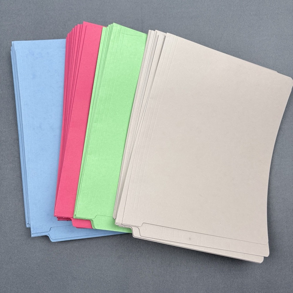 Smead End Tab Fastener 50 Multicolor Folders 2-Ply Tabs Letter Size Straight-Cut
